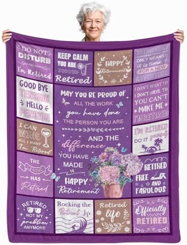 Retirement Blanket for Women 50 X 60 Happy Farewell Gift