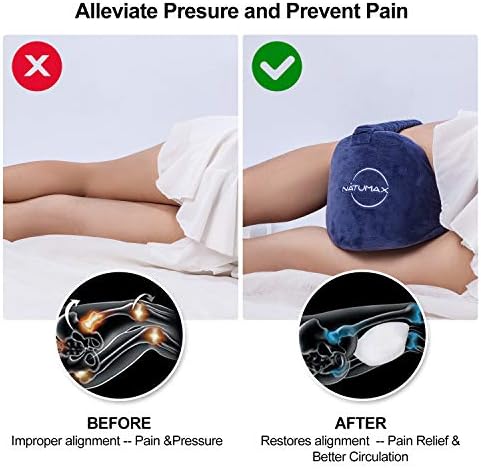 NATUMAX Knee Pillow for Side Sleepers - Memory Foam Pain Relief