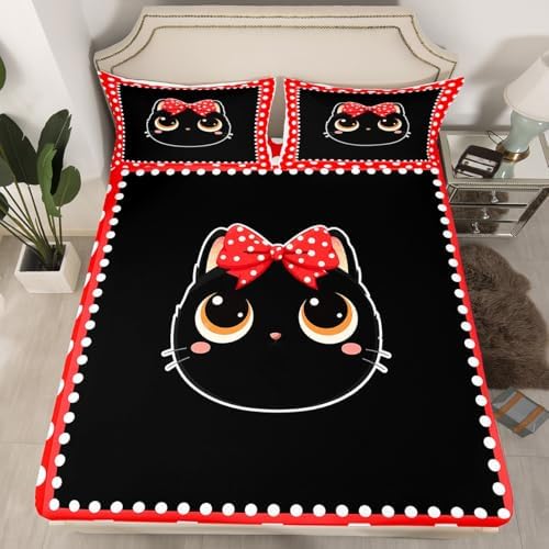 Castle Fairy Kawaii Cat Fitted Sheet Set Twin Size