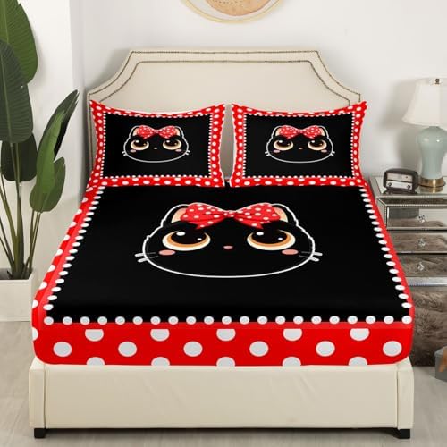 Castle Fairy Kawaii Cat Fitted Sheet Set Twin Size