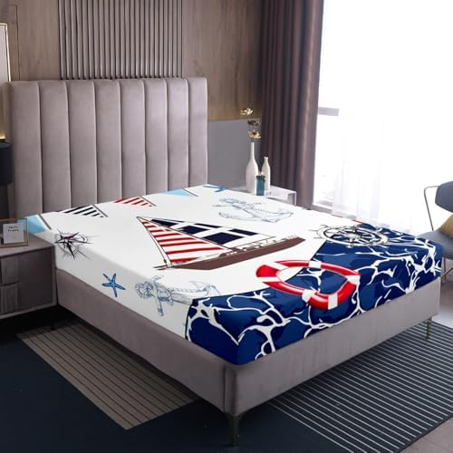 Castle Fairy Nautical Anchor Twin Fitted Sheet Set