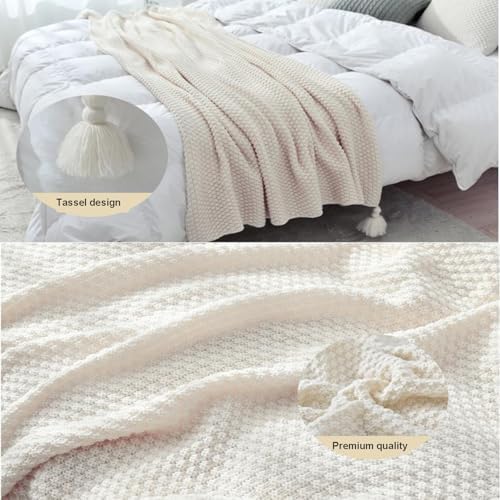 GlitzyStar Nordic Tassel Knitted Throw Blanket