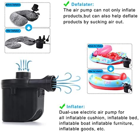 Newpol Inflatable Bed Pump with 3 Nozzle Sizes