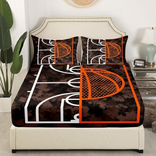 Castle Fairy Basketball Camo Fitted Sheet Twin Size