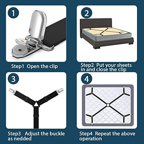 Jaxbo Bed Sheet Straps Fasteners Suspenders Clips