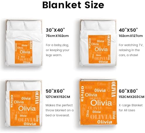 Custom Name Blanket with Personalized Design Orange