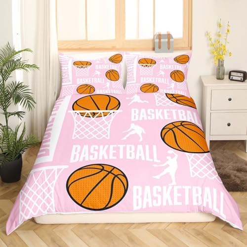 Feelyou Basketball Duvet Cover Set Twin 2Pcs with Pillow Case