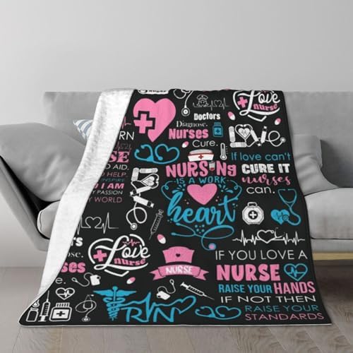 Funny Nurse Gifts for Women Super Soft Flannel Blanket