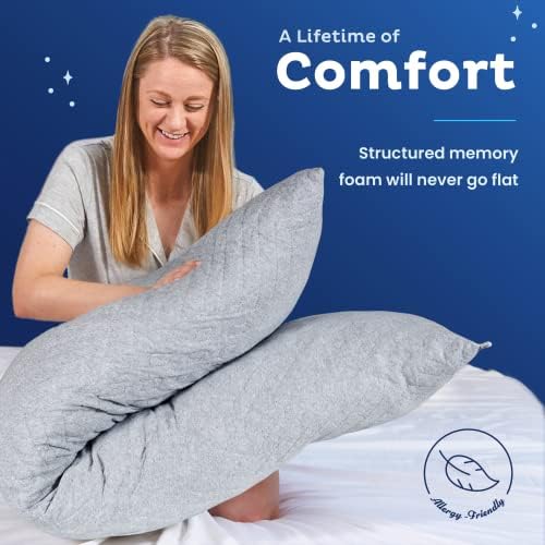 Snuggle-Pedic Body Pillow for Side Sleepers - 20x54 Light Gray