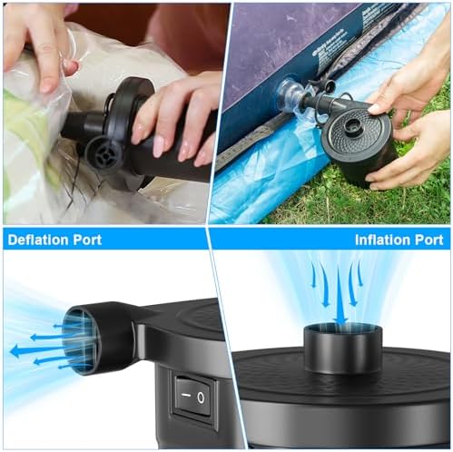 AGPTEK Rechargeable Air Pump with 4000mAh Battery and 3 Nozzles
