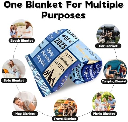 Class of 2025 Graduation Blanket 50x60 for Her Him