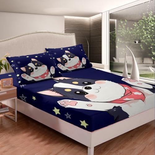 Manfei Starry Galaxy Dog Bed Sheet Set Twin Size with Pillowcase