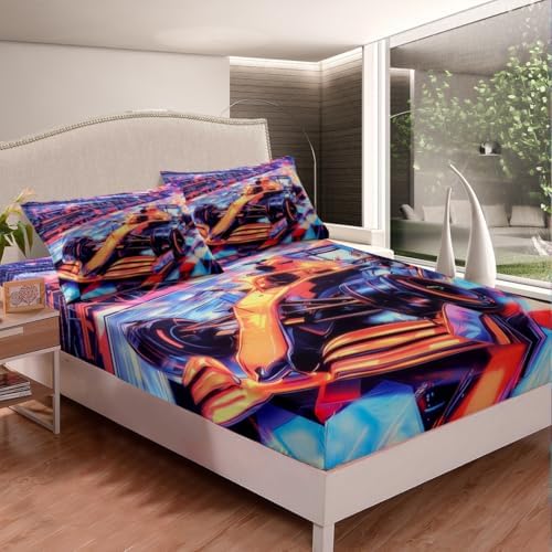 Castle Fairy Race Car Fitted Sheet Set for Kids