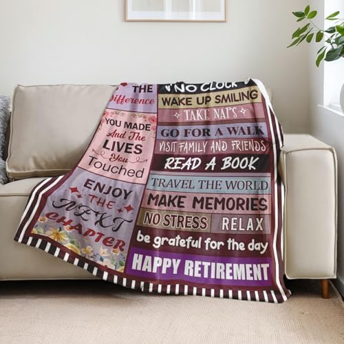 Retirement Throw Blanket for Women Men Friends