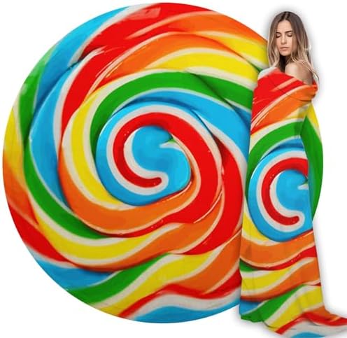 ARESD Rainbow Lollipop Throw Blanket 71 Inches