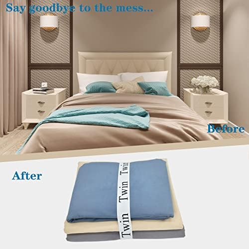 Maletnd 6Pcs Sheet Organizer Bands - Twin White Bedding Storage Labels