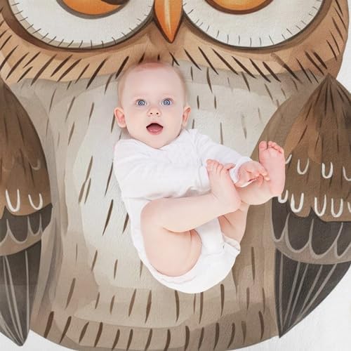 Cute Owl Design Anti-Pilling Flannel Throw Blanket 100x130cm