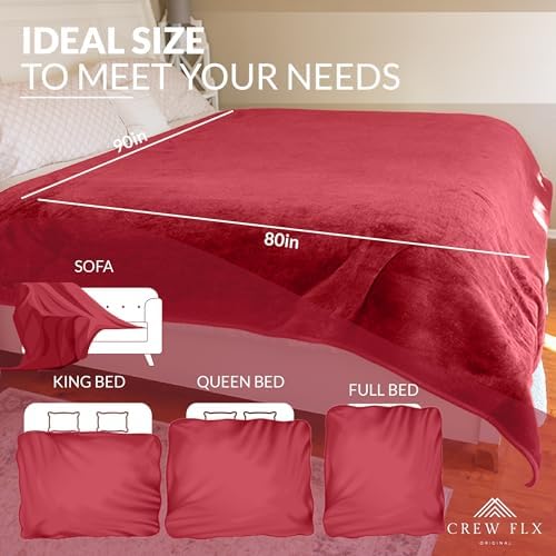 CREW FLX Waterproof King Blanket with Reversible Sherpa - Red