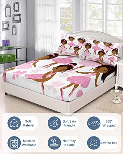 Chees D Zone Twin XL Deep Pocket Fitted Sheet Set with Bows Stars