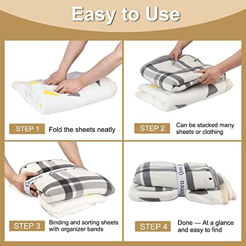 Yesongreat 4 Pcs Elastic Bed Sheet Organizer Bands