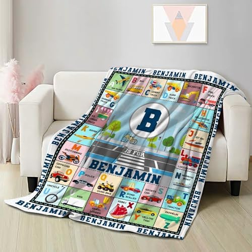 ZHONGKUI Custom Alphabet Name Blanket for Baby