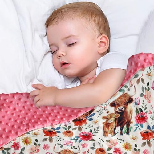 Highland Cow Baby Blanket for Boys and Girls 30x40 Inches