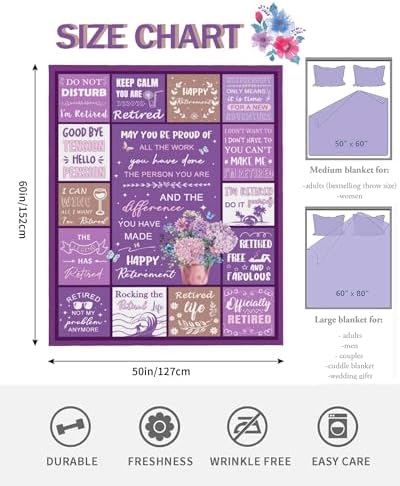 Retirement Blanket for Women 50 X 60 Happy Farewell Gift