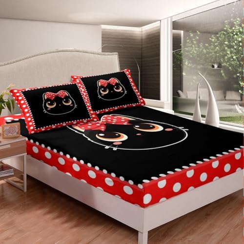 Castle Fairy Kawaii Cat Fitted Sheet Set Twin Size