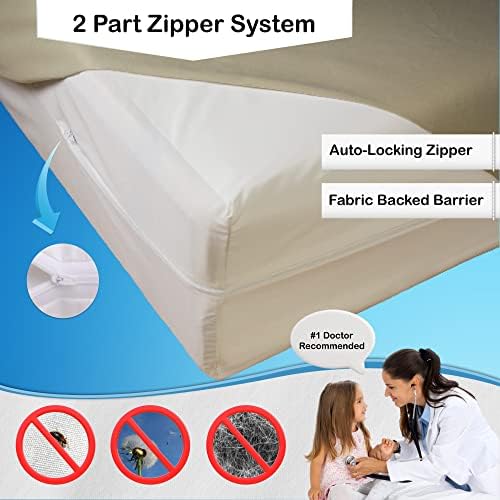 National Allergy 100 Cotton Twin Mattress Protector - Zippered Hypoallergenic