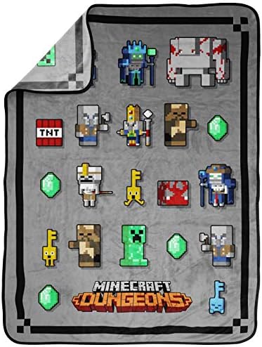 Jay Franco Minecraft Dungeons Throw Blanket - 46 x 60 Inches Fade Resistant Fleece