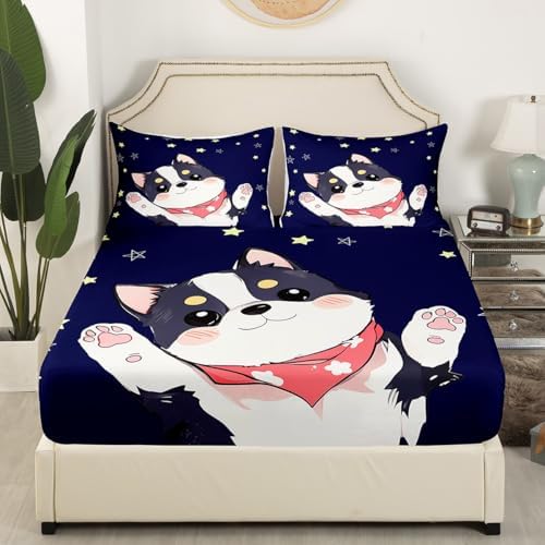 Manfei Starry Galaxy Dog Bed Sheet Set Twin Size with Pillowcase
