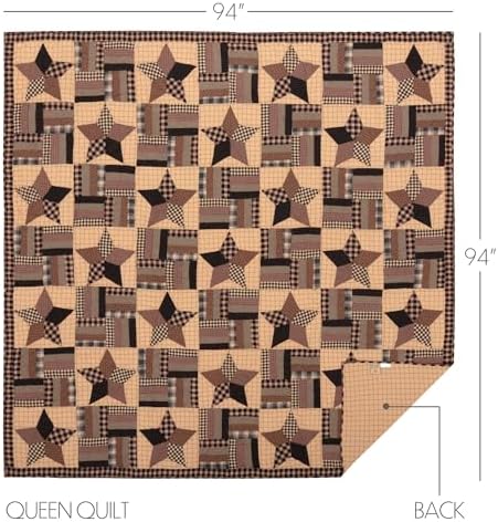 VHC Brands Bingham Star Quilt Set 4 Piece Queen