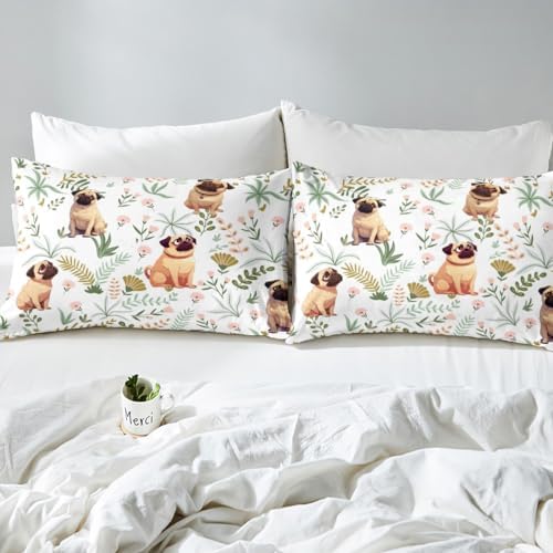 Cute Puppy Kids Fitted Sheet Twin Set with Pillowcase