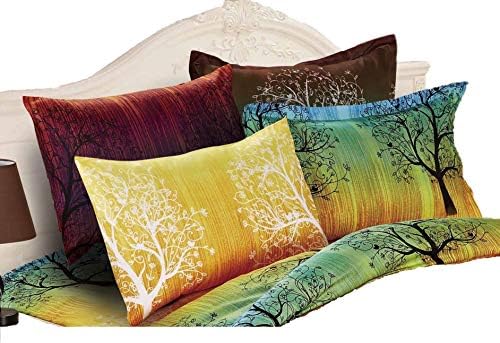 Rainbow Tree Pillow Shams with Flanges - Queen Size