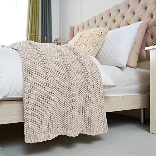 Chunky Cable Knit Throw Blanket 60x80 100 Organic Cotton