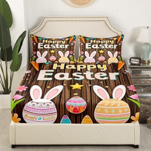 Castle Fairy Easter Egg Fitted Sheet Twin Set with Pillowcase