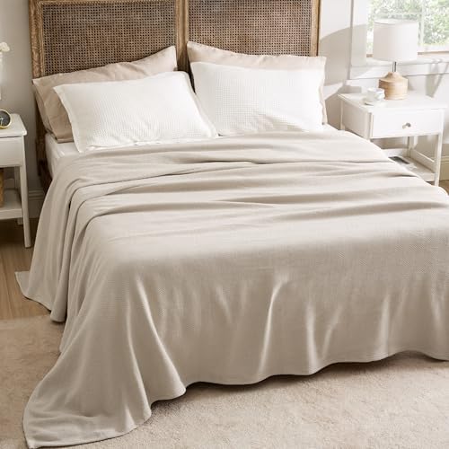 Bedsure Queen Size Cotton Blanket 90x90 Inches