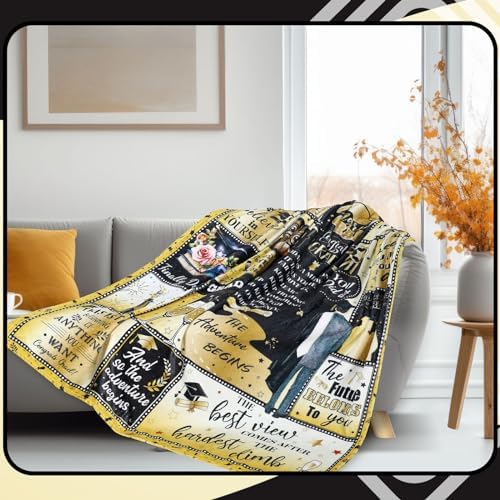 Tranqun Graduation Blanket - Black and Gold