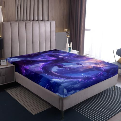 Castle Fairy Dragon Fitted Sheet Set Twin Size