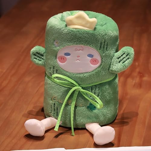 ETAWDE Green Cartoon Flannel Throw Blanket for Kids