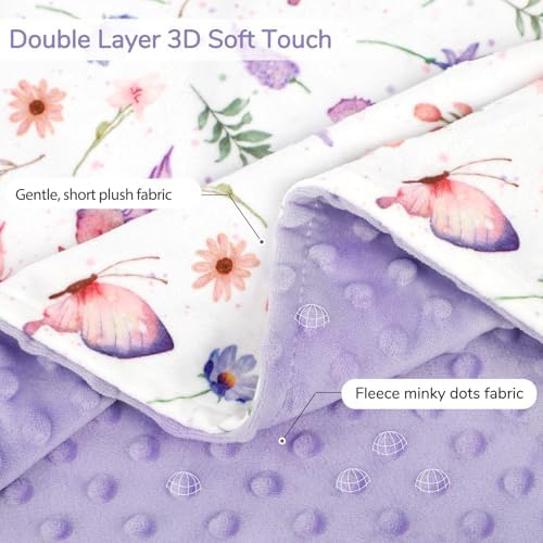 Pea Pod 30 x 40 Baby Blanket Soft Purple Minky