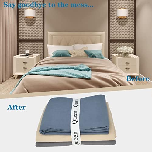 2 Piece Bed Sheet Organizer Bands with Elastic Straps