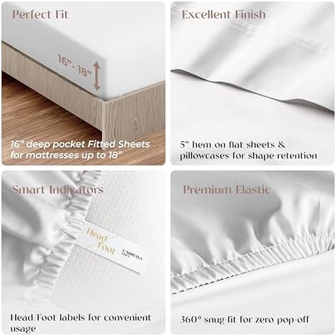 Carressa Linen Organic Cotton Sheet Set - 4 Piece California King
