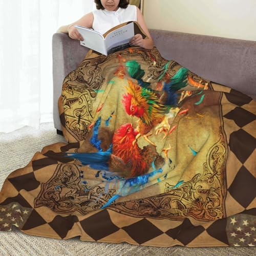 Cute Chicken Rooster Throw Blanket for Adults Kids 1