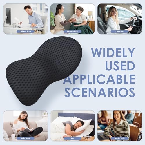 Ergonomic Memory Foam Lumbar Pillow for Office and Car Use