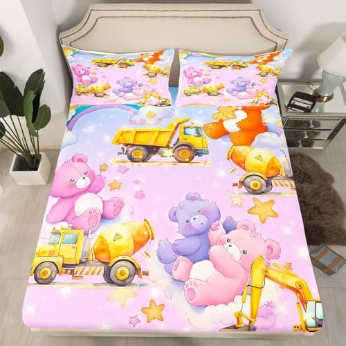 Castle Fairy Cartoon Car Kids Fitted Sheet Set
