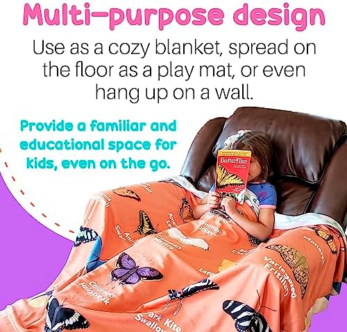 Birdy Boutique Learning Blanket Butterflies Birds Backyard Edition