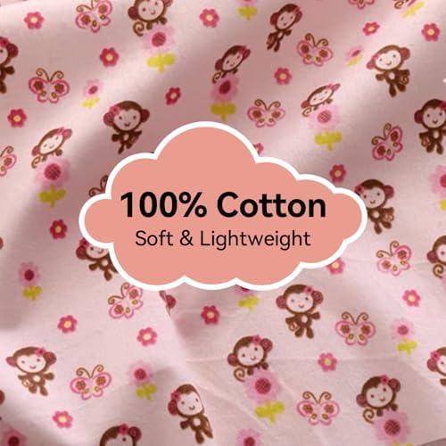 Omilion Kids Throw Blanket - Floral Monkey Butterfly Design