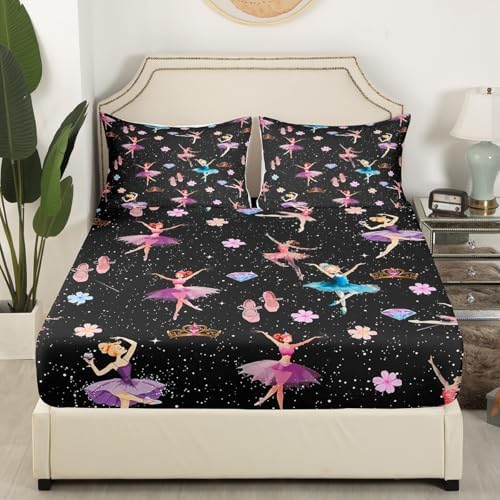 Castle Fairy Ballet Girls Twin Sheet Set with Pillowcase 1