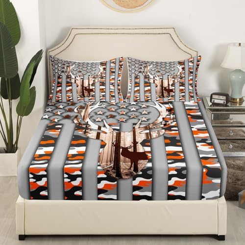 Kids Camo Flag Sheet Set with Pillowcases